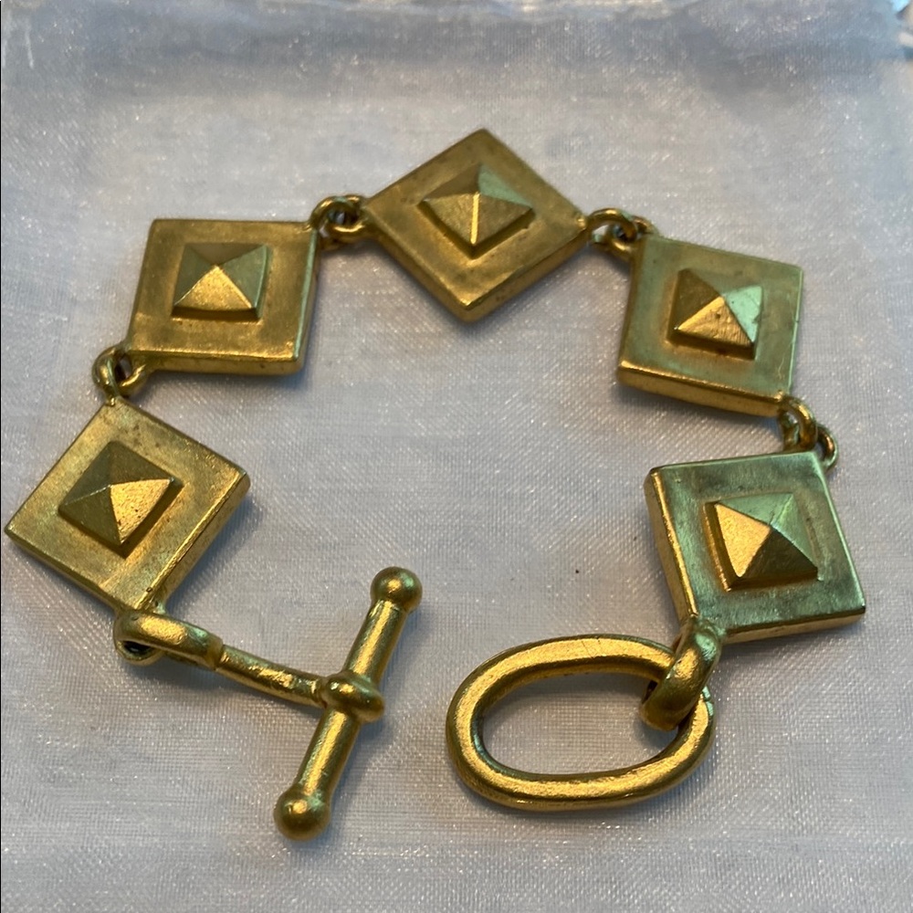 Gold Plated Pyramid Bracelet